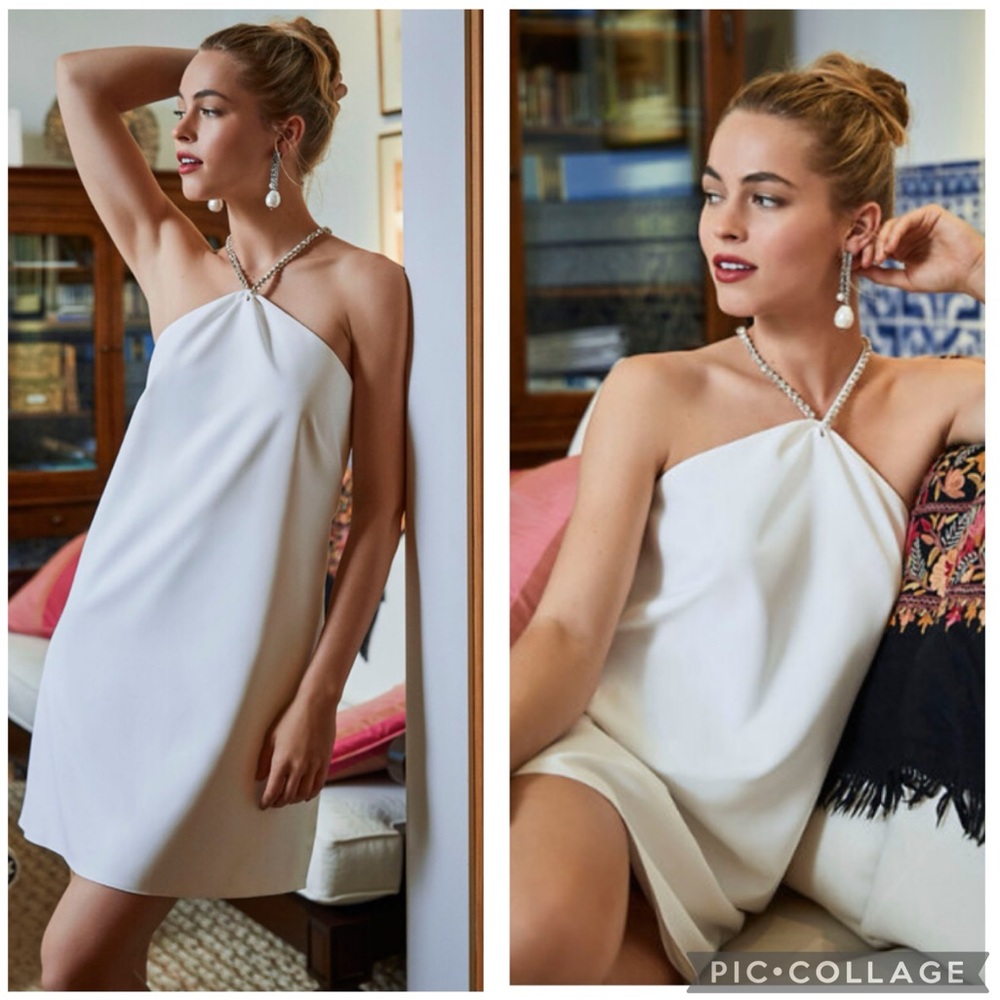 Sachin & Babi Chandler Halter Shift Dress White 0